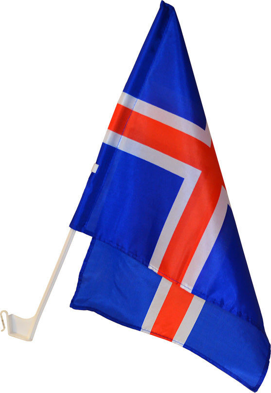 Íslenski fáninn fyrir bifreið. 29x40cm