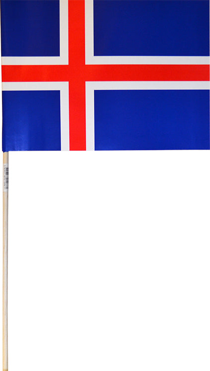 Íslenski fáninn á priki. 18*25cm