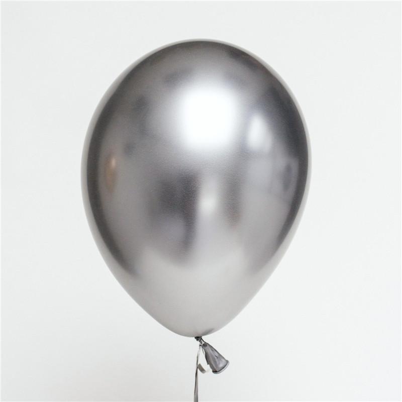 Latexblaðra. Chrome. Silfur. 1tk. 28 cm.