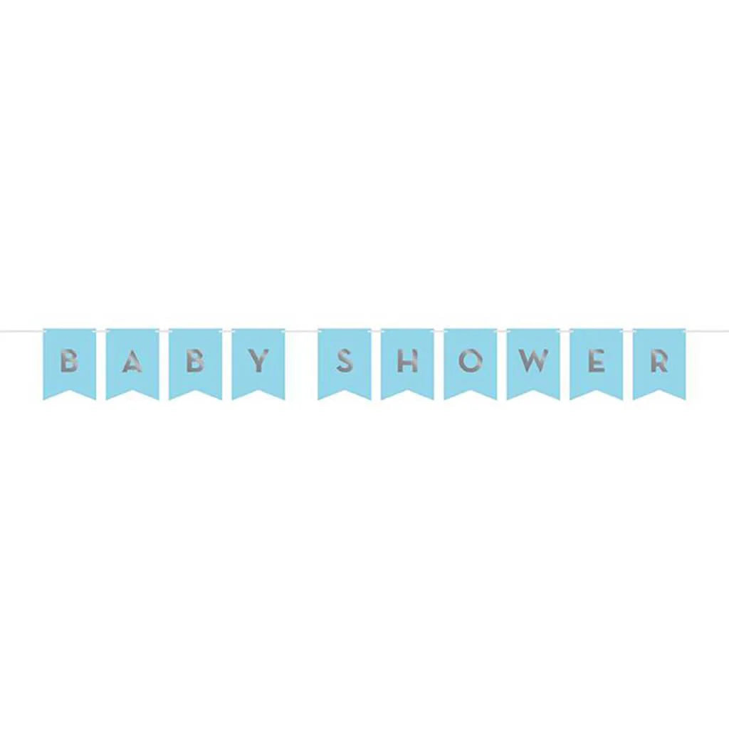 Baby Shower. Banner blár