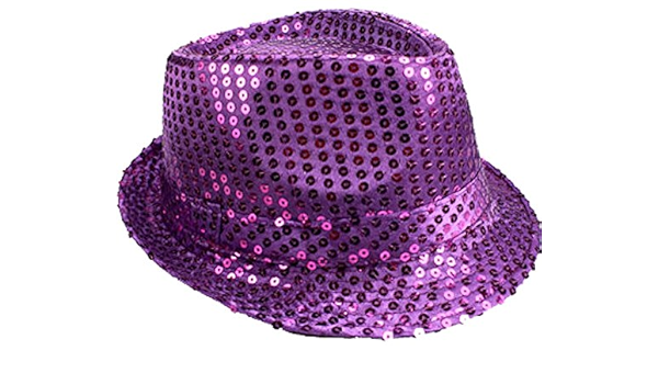 Fjólublár Fedora hattur Pallíettu