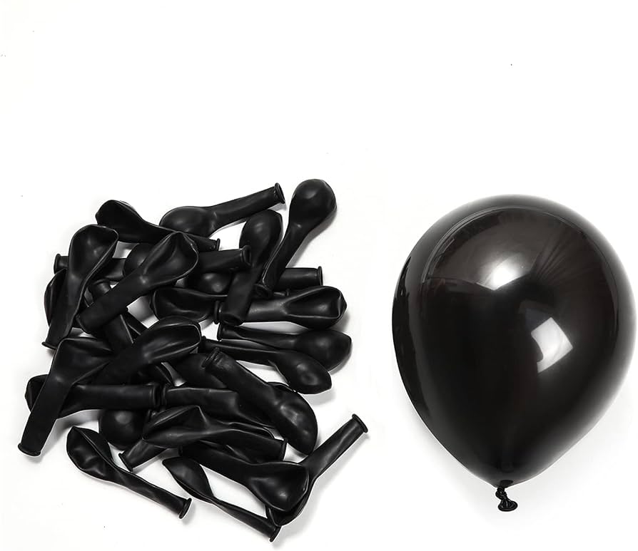 Latexblaðra. Svört. 1 stk. Mini. 13 cm