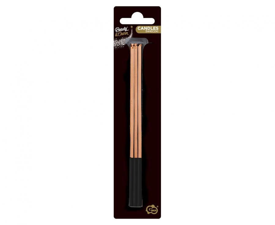 Kerti. Rosegold og Svört. 6 stk. 3 mm á breidd 15 cm hæð