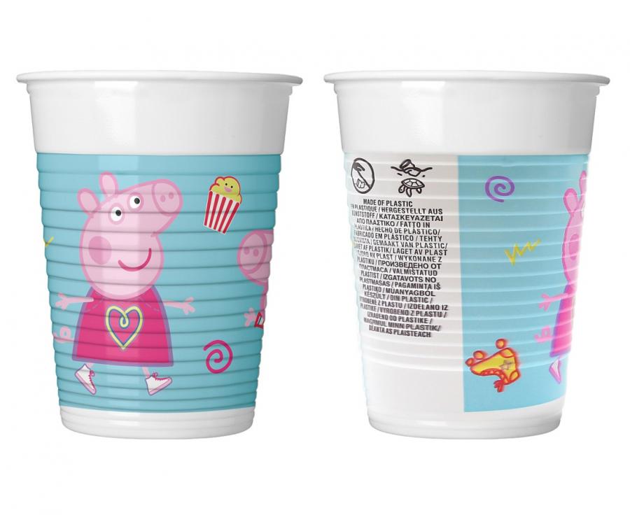 Plastglös. Peppa Pig. 8stk.