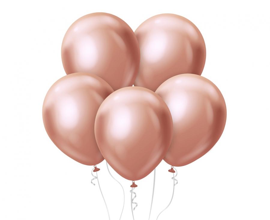 Latexblöður. Perlu Rosegold 10 stk. 30 cm.