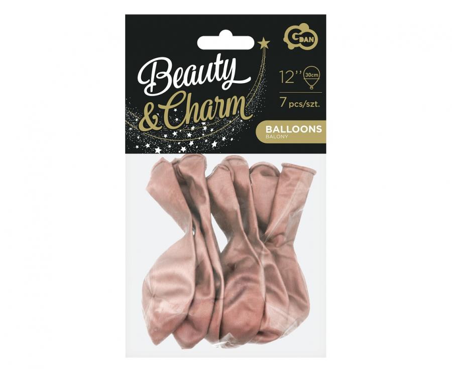 Latexblöður. Perlu Rosegold 10 stk. 30 cm.