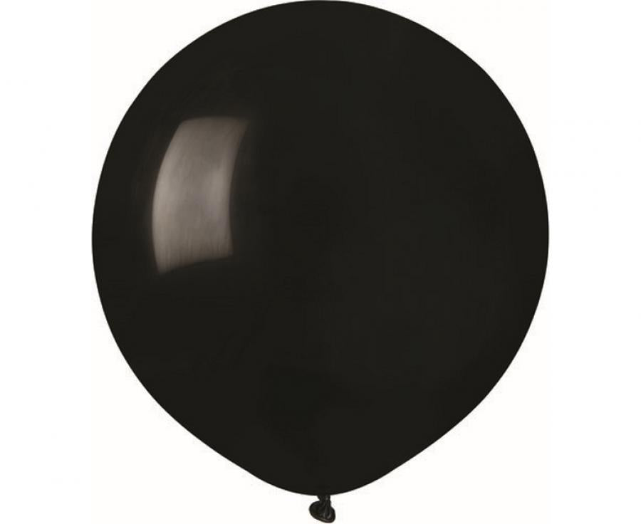Latexblaðra. Stór Svört. 1 stk. 48cm