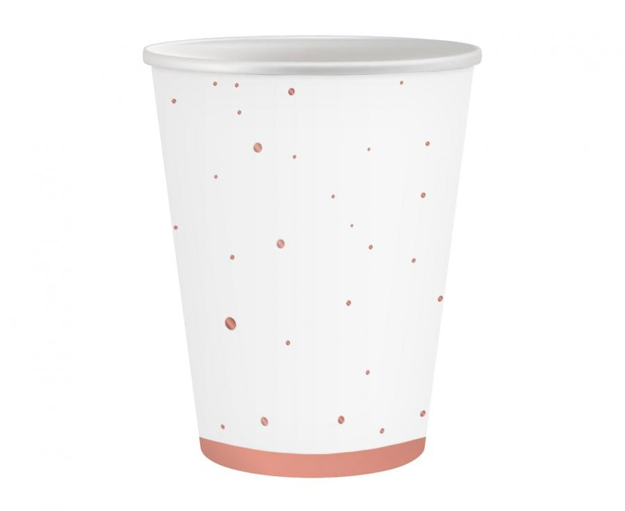Pappaglös. rosegold. 6stk.