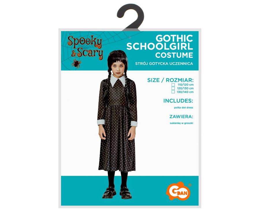Wednesday Adams kjóll 120/130cm