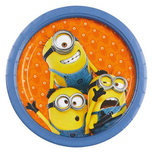 Pappadiskar. Minions. 8 stk.