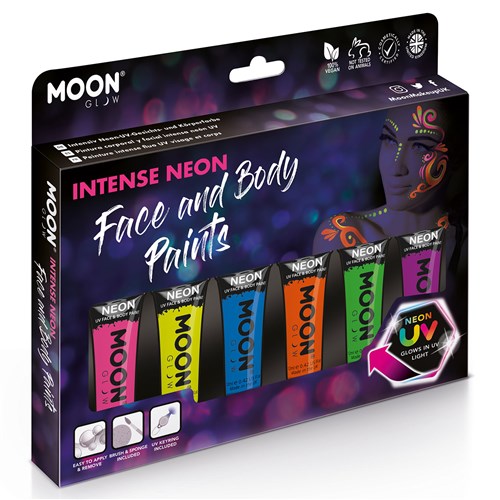 Neon Andlits málning 6 stk. 12ml stk.