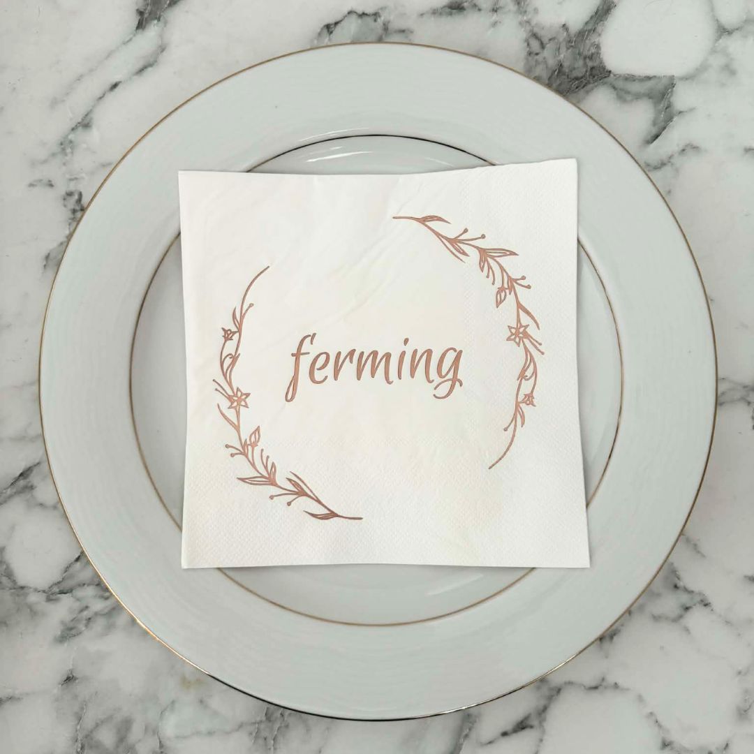 Matarservíettur. Ferming. Rosegold. 20 stk.