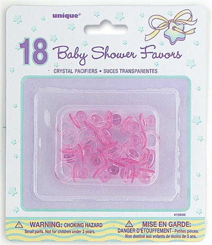 Baby Shower. Skraut. Bleikar snuddur. 18stk