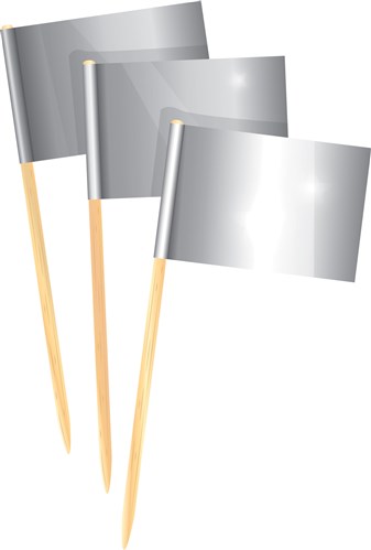 Kokteilfánar Silfur 50 stk