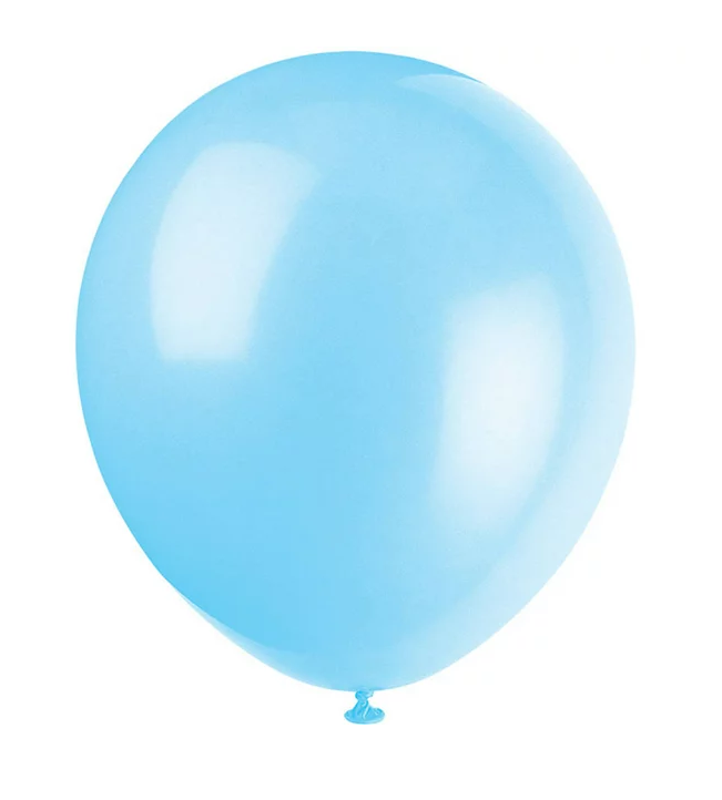 Latex blaðra. Ljósblá. 1 stk. 28cm