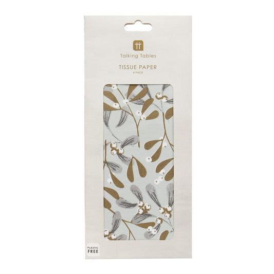 Gold Mistletoe Tissue Paper - 4 blöð