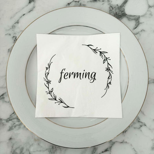 Matarservíettur. Ferming. Svart letur 20 stk.