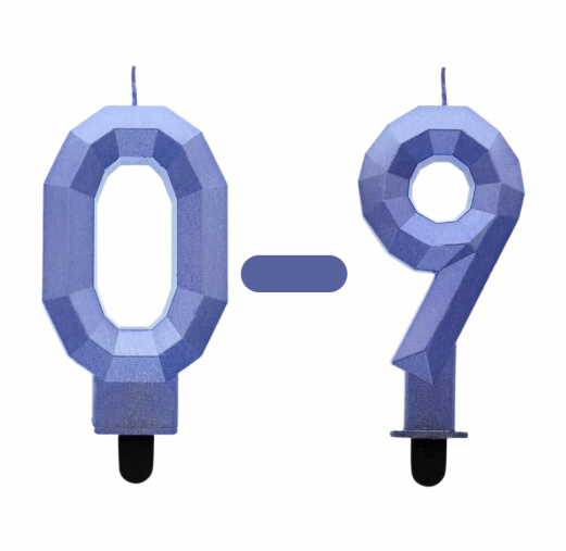 Kerti 0-9. Blá