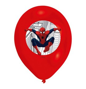 Latex Blöðrur. Spiderman 6 stk. 27 cm