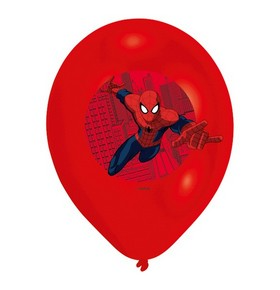 Latex Blöðrur. Spiderman 6 stk. 27 cm