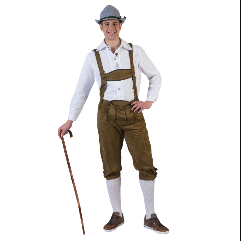 Lederhosen. Með axlaböndum. M/L